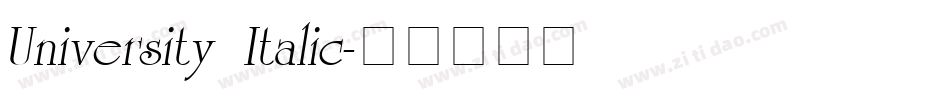 University Italic字体转换